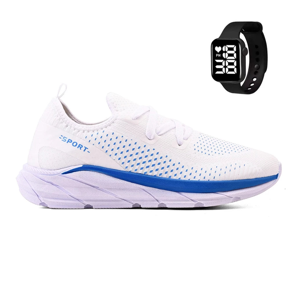Kit Esportivo VELLOR Unissex – Tênis Macio para Treino + Relógio Smart