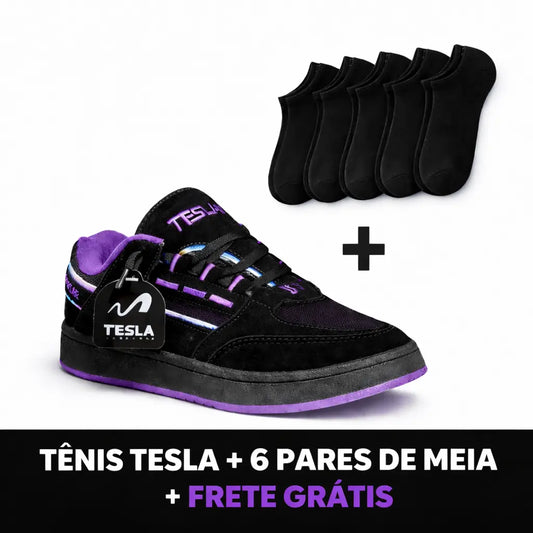 Tênis, Tesla, Coil, Casual, Skatista, Vellor, Roxo, Preto 