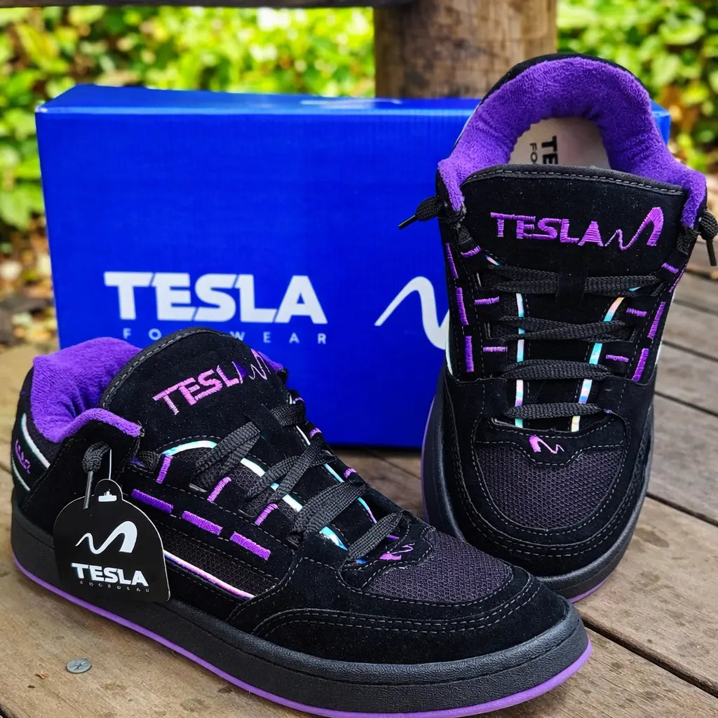 Tênis, Tesla, Coil, Casual, Skatista, Vellor, Roxo, Preto 
