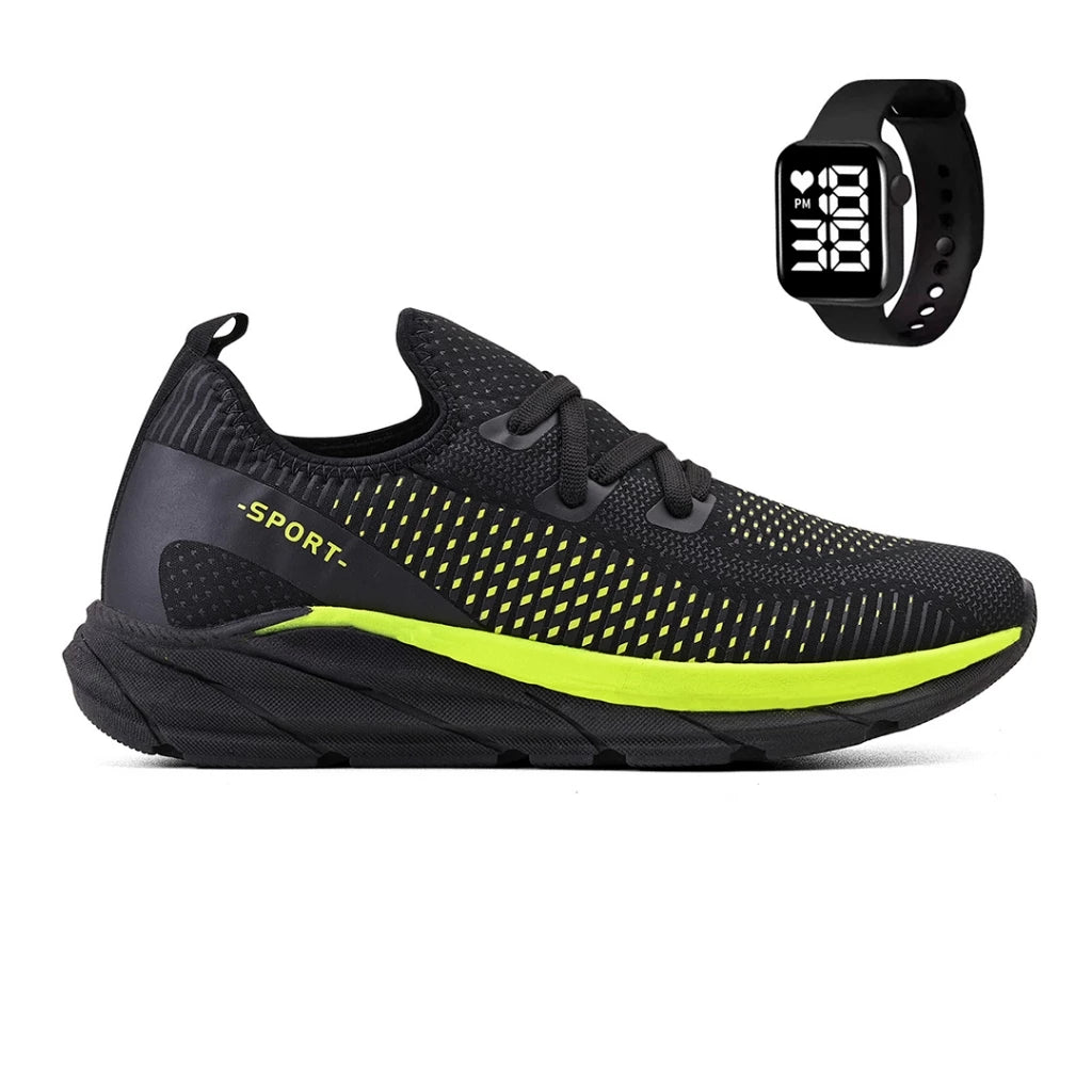 Kit Esportivo VELLOR Unissex – Tênis Macio para Treino + Relógio Smart