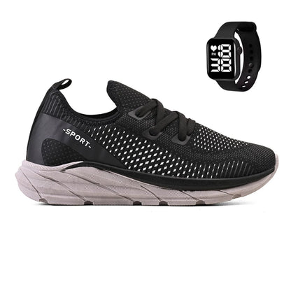 Kit Esportivo VELLOR Unissex – Tênis Macio para Treino + Relógio Smart