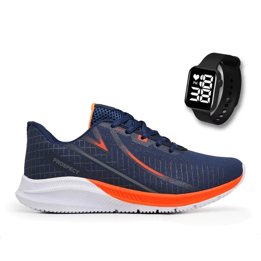 Tênis Masculino Vellor Conforto Diário + Relógio LED