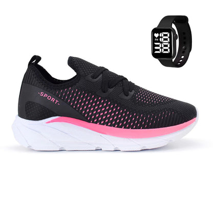 Kit Esportivo VELLOR Unissex – Tênis Macio para Treino + Relógio Smart